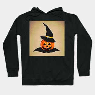 Pumpkin Wearing A Witches Hat illustration Hoodie